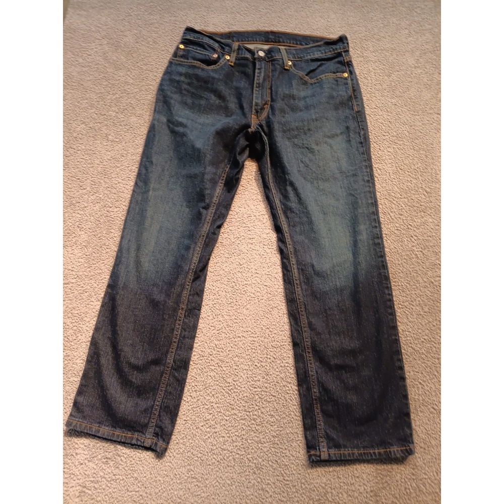 Levi's Men's W34 L30 Dark Wash Straight Leg Blue Denim Jeans